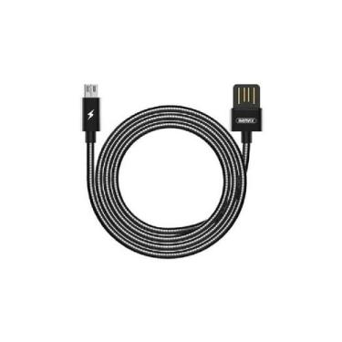 Imagem de Cabo Micro Usb 2.1 - Preto Metálico Smartphone - REMAX, CABOS PARA CEL