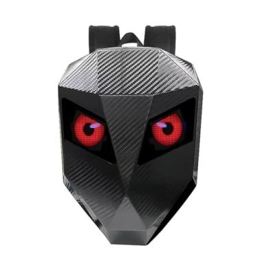 Imagem de Mochila LED, Mochila Digital Texturizada de Fibra de Carbono à Prova D'água Programável de Grande Capacidade para Motocicleta de Viagem