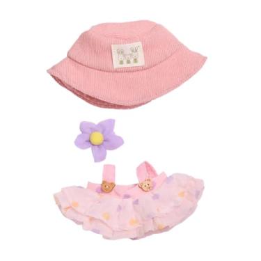 Imagem de EHJRE Roupa de Boneca, Conjunto de Vestuário para Boneca de Pato de Pelúcia de 15cm, Presente para Crianças, Rosa 3 unidades