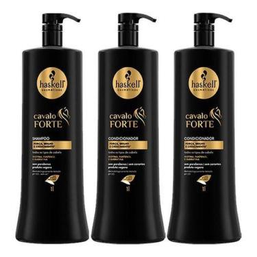 Imagem de Kit Haskell Cavalo Forte 1 Shampoo 2 Condicionadores 1 Litro
