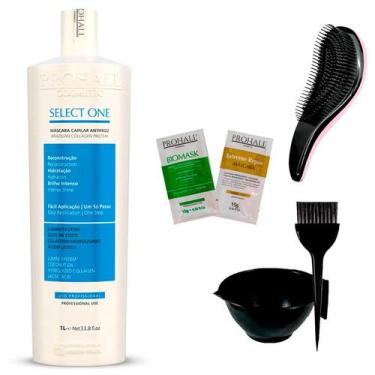 Imagem de Antifrizz Select One Prohall 1 Litro + 2Sachê/Cumbuca/Escova