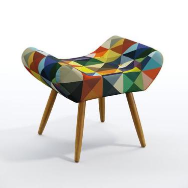 Imagem de Puff Polar Suede Estampado Colorido Aradecor