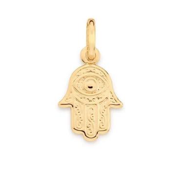 Imagem de Pingente banhado ouro 3x 24k 18k e 22k  feminino mão de hamsá rommanel