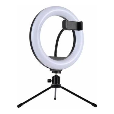 Imagem de Ring Light Iluminador 8" 20Cm Fotos Vídeos Tripé De Mesa Luz Led - QG 