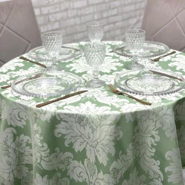 Imagem de Toalha de Mesa Jacquard Redonda para Festas Buffet Eventos - MUMUDECOR