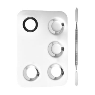 Imagem de MERIGLARE Paleta de Nail Art Misturador de Tinta 5 Poços Prático Uso Múltiplo Fácil de Limpar Bandeja de Tinta Resistente Suprimentos de Arte para Batom