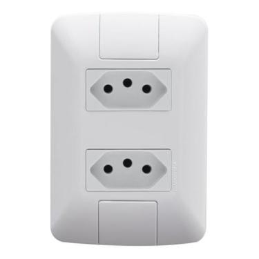 Imagem de Tomada Dupla 2p + T 10a/250v + Placa Aria Tramontina