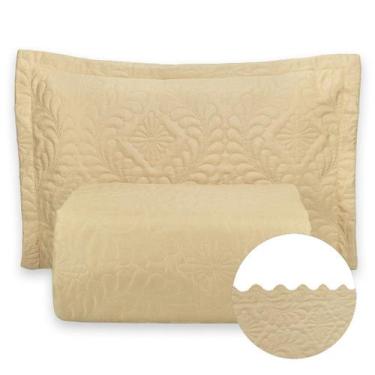 Imagem de Cobre Leito Colcha Casal 3 Pçs Dupla Face Camili Matelado C/ Aba Ameri