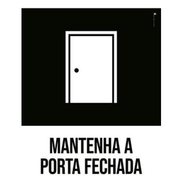 Imagem de Kit 3 Placas Desenho - Mantenha Porta Fechada - Sinalizo