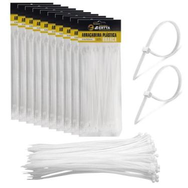 Imagem de 1000 Fita Herman Cinta Plástica 3.6x150mm Abraçadeiras de Nylon Branco