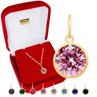 Imagem de Pingente Ouro 18k Ponto De Luz 6mm - Paulistana Joias, Rosa