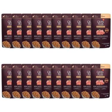 Imagem de KIT 20 Ração Úmida Gran Plus Sachê Cães Gourmet Adultos Frango - 100g 