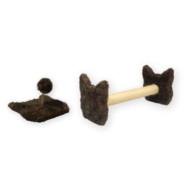 Imagem de KIT 2 Em 1 Arranhador Para Gato Sisal Poste Vertical Cara De Gato Mola