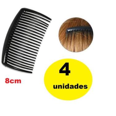 Imagem de 4 presilhas Pente para cabelo Acessório Penteado Preto 8cm - Lynx prod