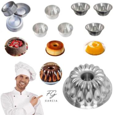 Imagem de Kit De 1 Forma Suíça Gota Para Bolo Bundt Nordic Cake + 9 Mini Formas 