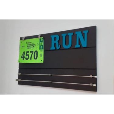 Imagem de Porta Medalhas Corrida Personalizado Numero De Peito & Run - HAND MADE