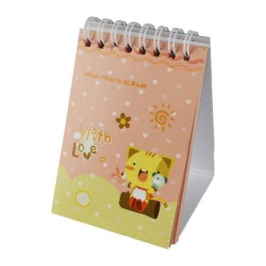 Imagem de Mini Álbum Laranja Formato Calendário Gatinho para 10 fotos Instax - T