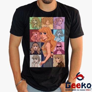 Imagem de Camiseta Taylor Swift 100% Algodão Pop Geeko, Preto gola careca, G