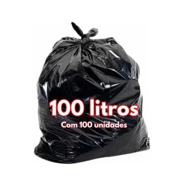 Imagem de Saco para Lixo 100 litros preto - 90x105 Pacote com 5 kg - 100 unidade
