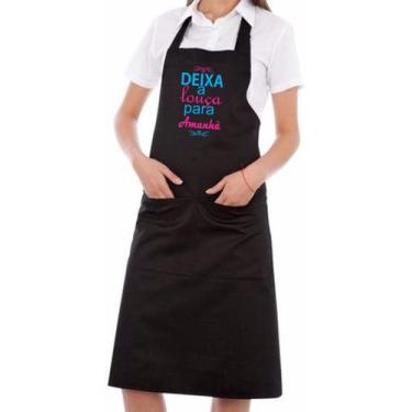 Imagem de Avental Preto Deixa a Louça para Amanhã - Original Uniformes