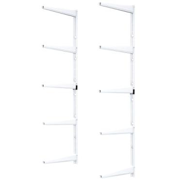 Imagem de Suportes de prateleira brancos minimalistas da Delta Cycle, conjunto de 10 suportes de prateleira totalmente ajustáveis de 30,5 cm, suporta até 362 kg, suporte de prateleira moderno para prateleiras