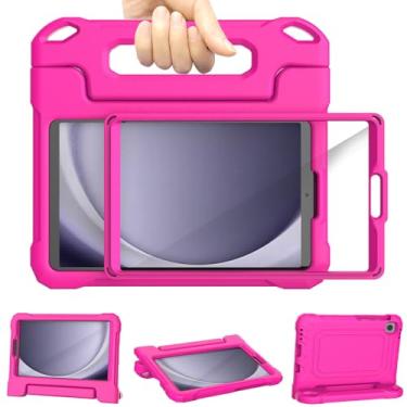Imagem de RTOBX Capa infantil para Samsung Galaxy Tab A9 8,7 polegadas 2023 (SM-X110/X115/X117) e Galaxy Tab A7 Lite 8,7 polegadas 2021, protetor de tela embutido, capa com alça à prova de choque para Galaxy