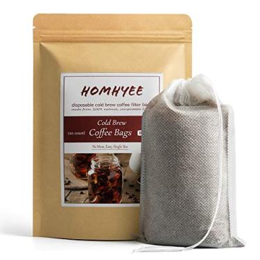 Imagem de Filtros de café frio sem bagunça – 120 sacos descartáveis de malha fina para cafeteira concentrada/gelada, kit de prensa francesa/fria, chá quente em jarro ou jarro maçon, 10 x 15 cm, Branco, 120 Pack - 4" x 6"