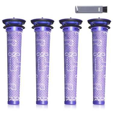 Imagem de Pacote com 4 pré-filtros de substituição para Dyson V8, V7, V6, SV04, DC58, kit de aspiradores inclui 4 filtros, melhore o desempenho do seu Dyson com este conjunto de substituição de filtros.