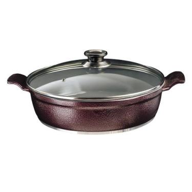 Imagem de Frigideira cerâmica grande 30 cm tampa de vidro - Aluminio fundido Jav