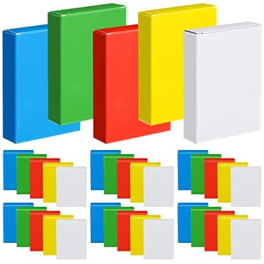 Imagem de Caixa de cartas vazia com 50 peças, porta-cartões, organiza o jogo de tabuleiro, caixa em branco para troca de beisebol (vermelho, amarelo, verde, azul, branco)
