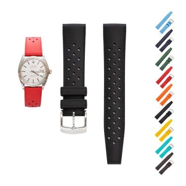 Imagem de Generic Pulseira de borracha tropical de liberação rápida para relógios Breitling, pulseiras de reposição FKM para relógios Seiko - várias cores (22 mm, preto)