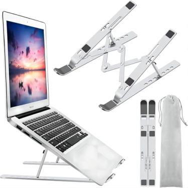 Imagem de Suporte de notebook de alumínio ajustável, suporte para tablet, laptop, ipad compatível com MacBook Air Pro, HP, Lenovo, Dell || Suporte de laptop com 7 angulos de altura || VMKLY