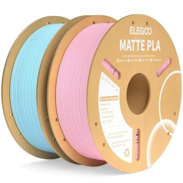 Imagem de ELEGOO Filamento Pla Fosco Sakura Rosa e Azul Gelo 2Kg, Filamento de Impressora 3D de 1,75 Mm Precisão Dimensional +/- 0,02 Mm, Carretel de Papelão de 2 Unidades de 1 Kg(2,2 Libras) para A Maioria Das