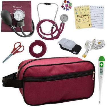 Imagem de Kit Academico Enfermagem Esfigmomanometro Aparelho de Pressao Estetosc