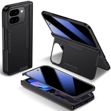 Imagem de Capa de privacidade dobrável para Google Pixel-9-Pro: suporte oculto, proteção de dobradiça, protetor de tela antiespião embutido, fina e elegante, capa protetora rígida original para Pixel 9 Pro Fold