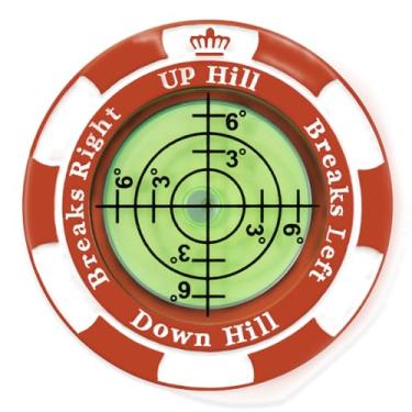 Imagem de SlopeMaster ProGreen Reader - Marcador de bola com clipe de chapéu de golfe com auxílio de leitura verde de alta precisão, acessórios de golfe para homens e mulheres (preto) (ficha de pôquer,