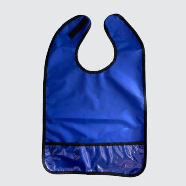 Imagem de Babador Impermeável Idosos Adultos Jovens Azul Com Bolso em bagum - ma