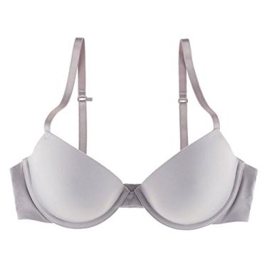 Imagem de Undies.com Sutiã push-up feminino de microfibra com abas e aro Oh Darling Demi, Smog, 34B