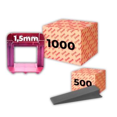 Imagem de Espaçador Nivelador Cortag 1,5 mm Eco C/ 1000 Pçs Cunhas Granel Nivelador Tradicional C/500 Pçs P/Azulejo Cerâmica Porcelanato Profissional - Vermelho