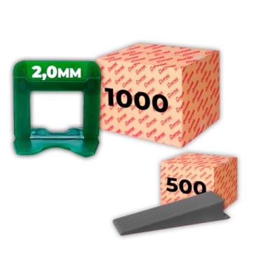 Imagem de Espaçador Nivelador Cortag 2,0 mm Eco C/ 1000 Pçs Cunhas Granel Nivelador Tradicional C/500 Pçs P/Azulejo Cerâmica Porcelanato Profissional - Verde