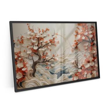 Imagem de Quadro Moderno Lanscape Arvore E Mar 120x80 Cm Para Sala  - Bimper Qua