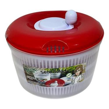 Imagem de Centrífuga Secadora De Salada Manual Verduras Folhas Alves, Vermelho