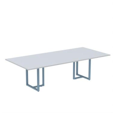 Imagem de Mesa de Reunião Retangular Tubular P25 Pandin 2,6 M Cinza e Azul Dali