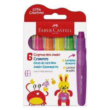Imagem de Giz de Cera Jumbo Supermacios 6 Cores Neon FABER-CASTELL