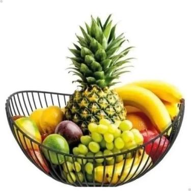 Imagem de Fruteira Aramado Preto Organizador De Frutas Cozinha - TUUT