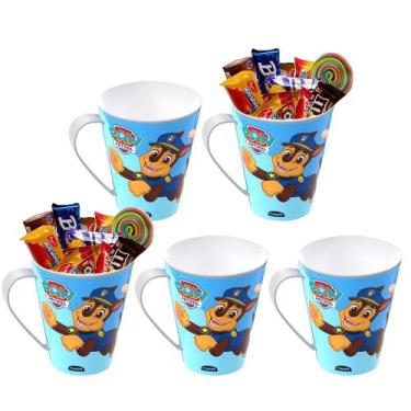 Imagem de Kit 5 Canecas Xícara para Doces Decoração de Festa Lembrança Patrulha 