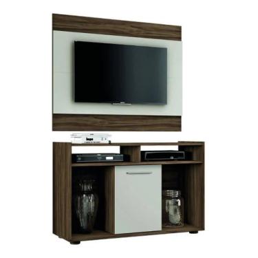 Imagem de Rack com painel notável conjunto show nogal/off - Village Móveis