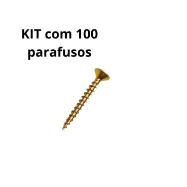 Imagem de Kit 100 Parafusos Chipboard Phillips Bicromatizado 3.5x25 - BELENUS