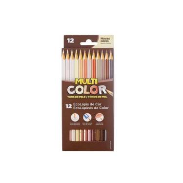 Imagem de Lápis De Cor 12 Cores Multicolor Tons De Pele Faber Escolar