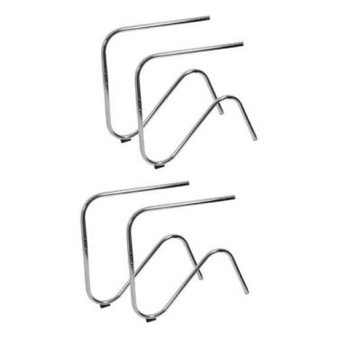 Imagem de Kit 2 Pares Braço Em Aço Cromado Para Poltrona Cadeira - Bz - BZ Distr